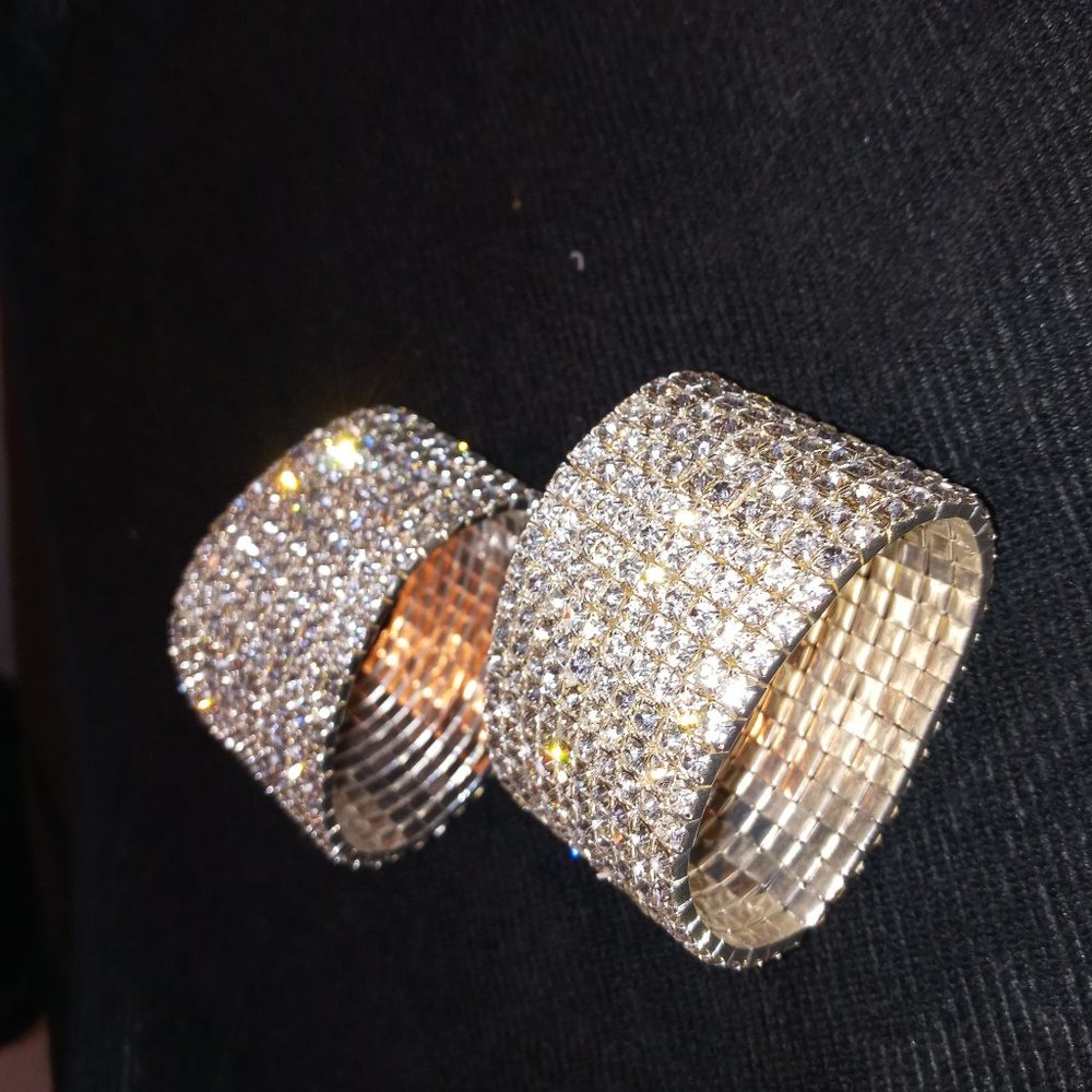 New Beautiful Stretch Rhinestone Cuff Bracelets